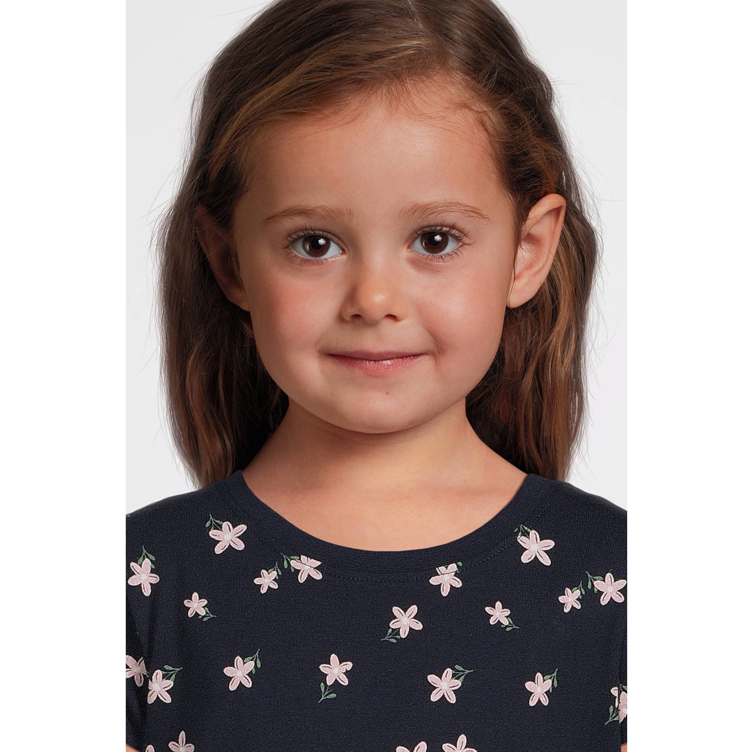 NAME IT MINI midi jurk donkerblauw lichtroze