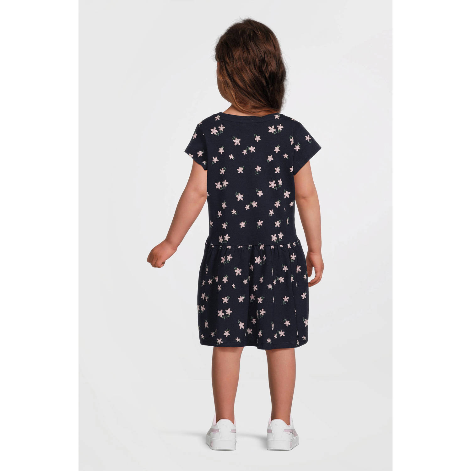 NAME IT MINI midi jurk donkerblauw lichtroze