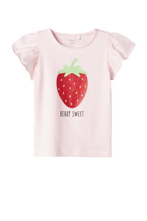 T-shirt lichtroze met glitter