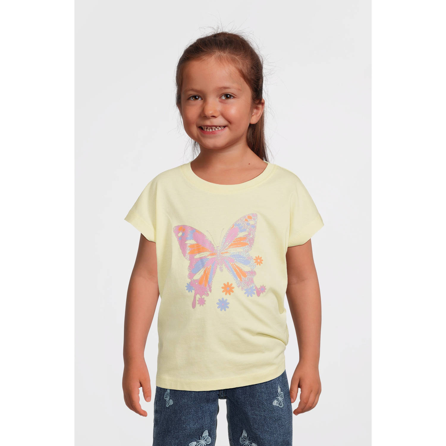 NAME IT MINI T-shirt lichtgeel