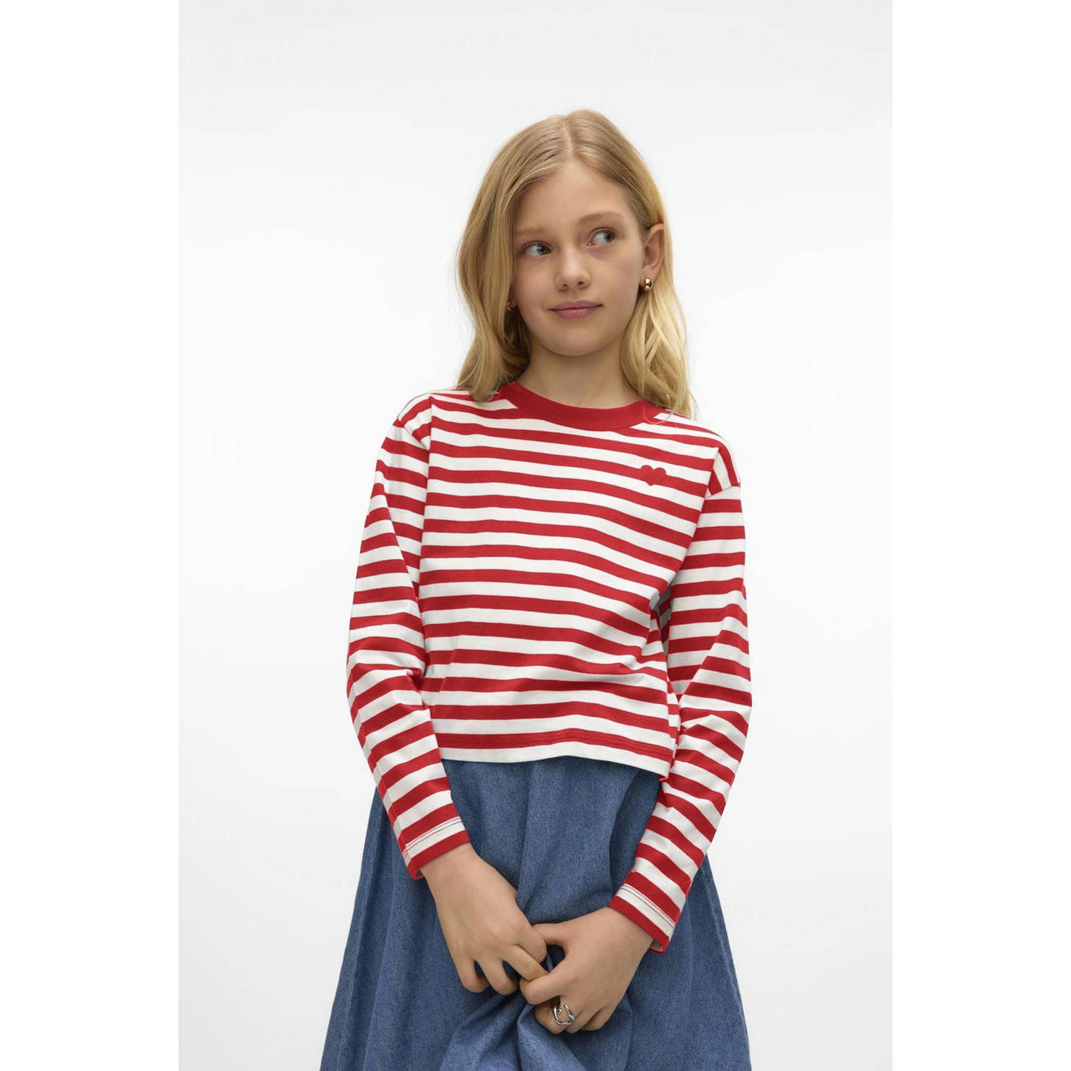 VERO MODA GIRL longsleeve rood