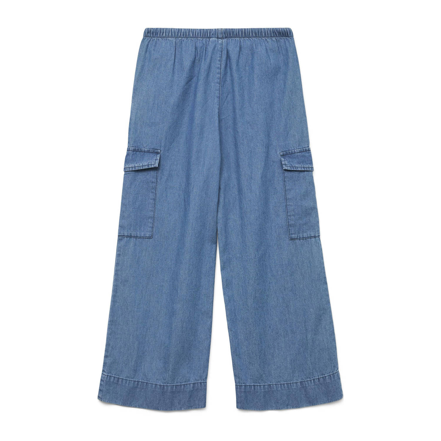 VERO MODA GIRL wide leg cargo broek blauw