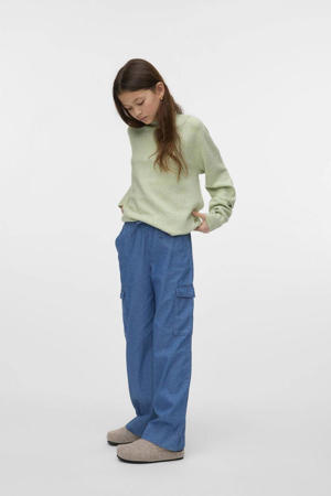 wide leg cargobroek blauw