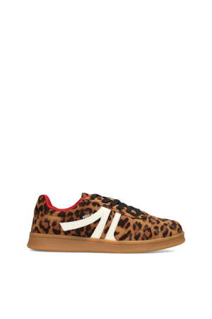 Kaia sneakers met panterprint cognac