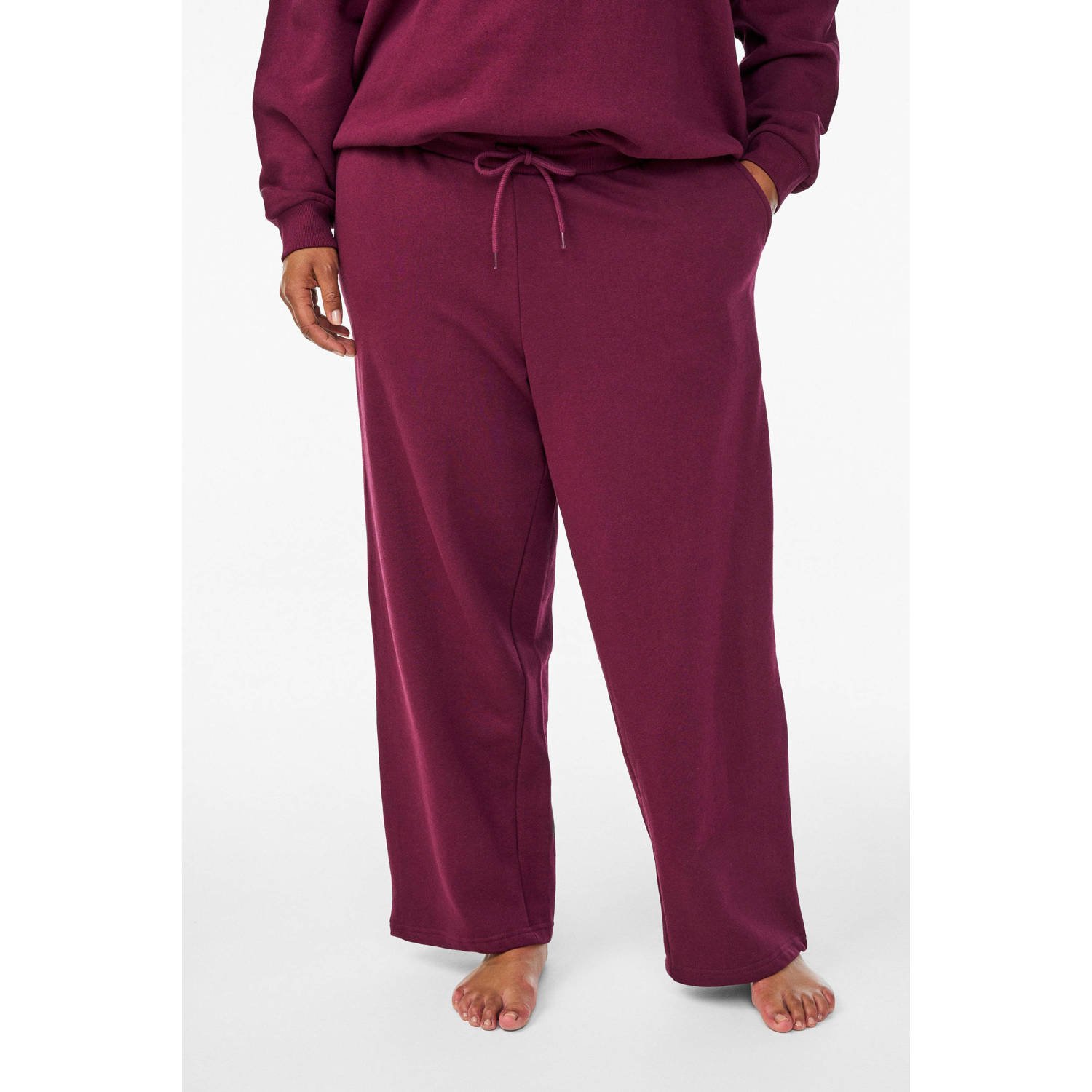 Zizzi loungebroek MRIKKE donkerrood