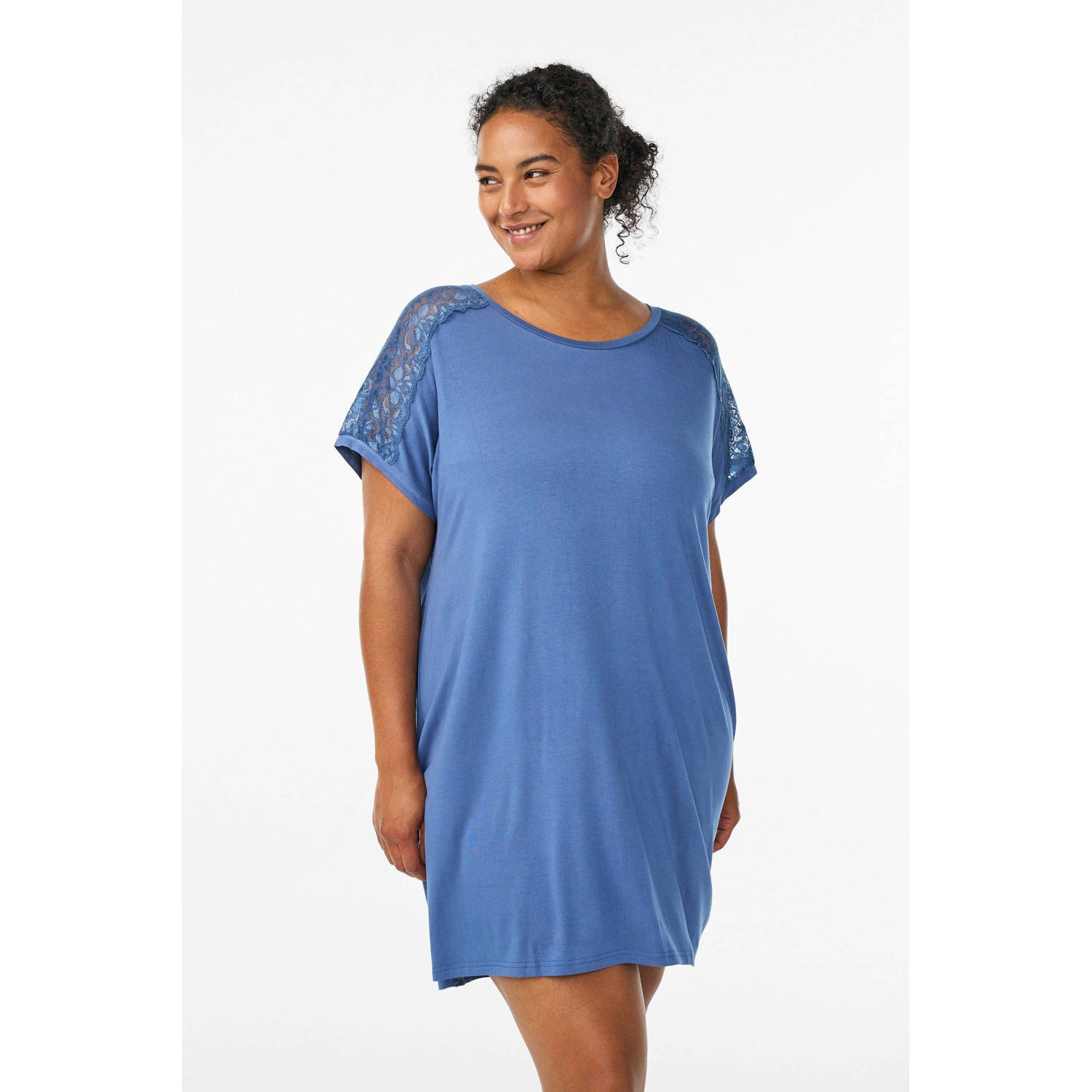 Zizzi nachthemd MHALI blauw