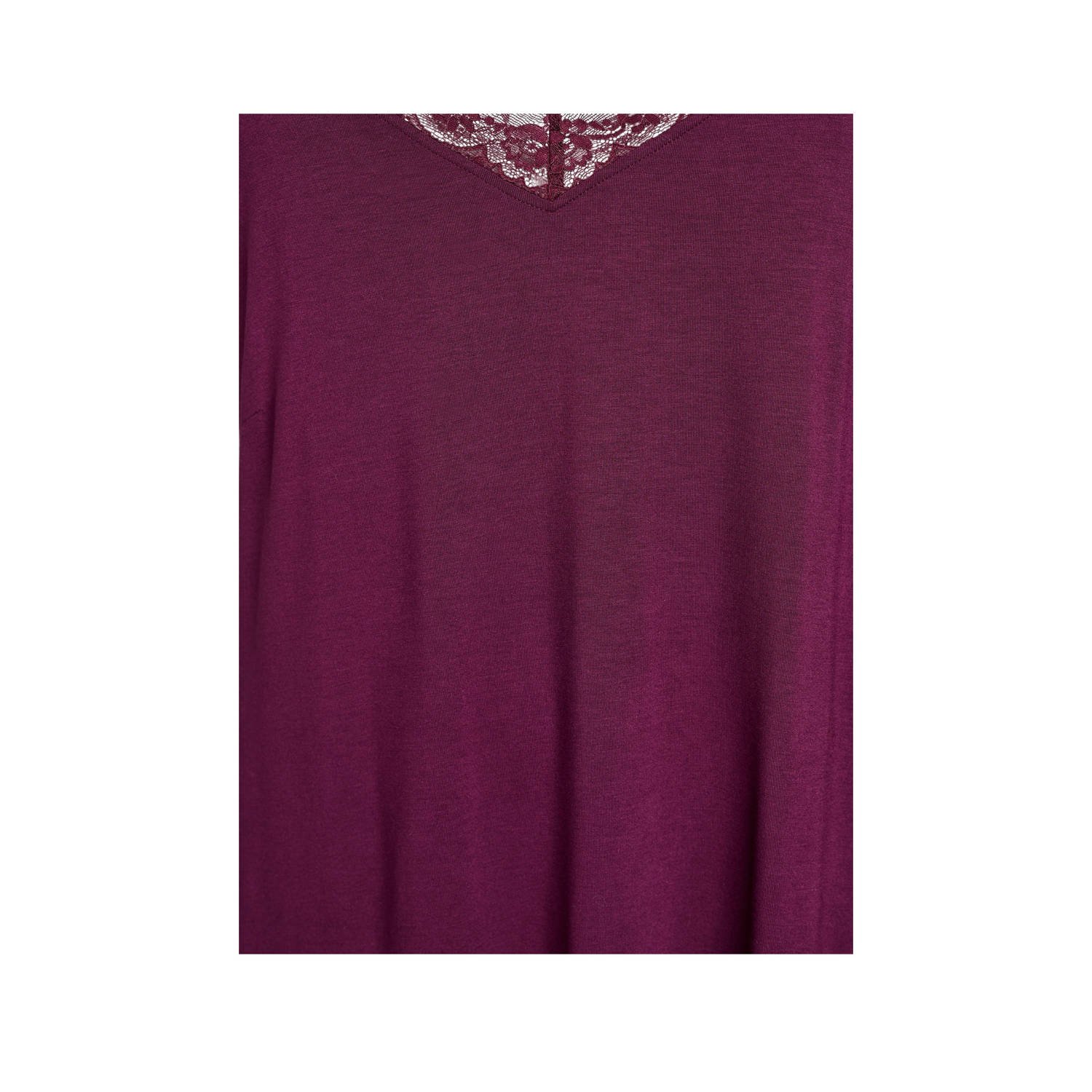 Zizzi slipdress LACE donkerrood