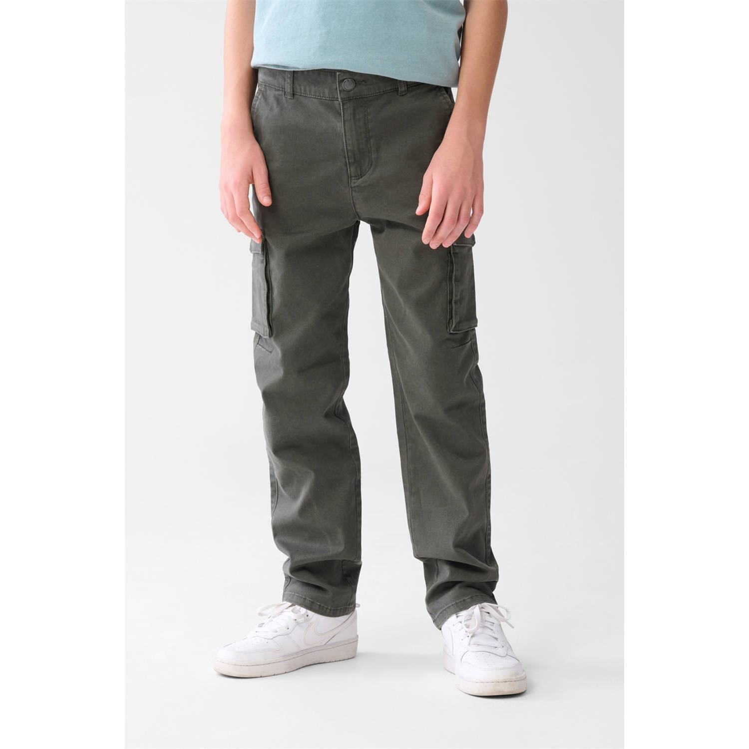 Shoeby straight cargo broek antraciet