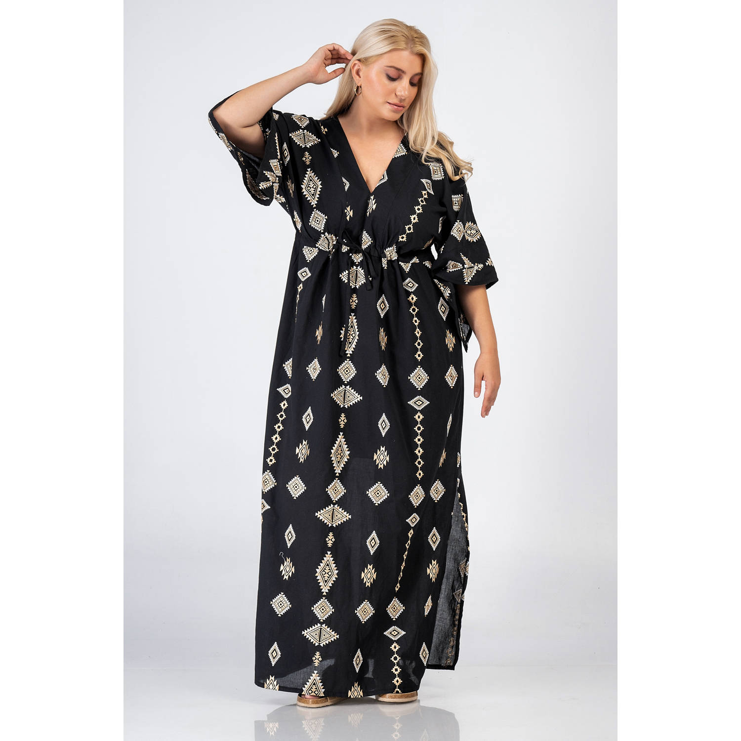 Curviss maxi jurk zwart
