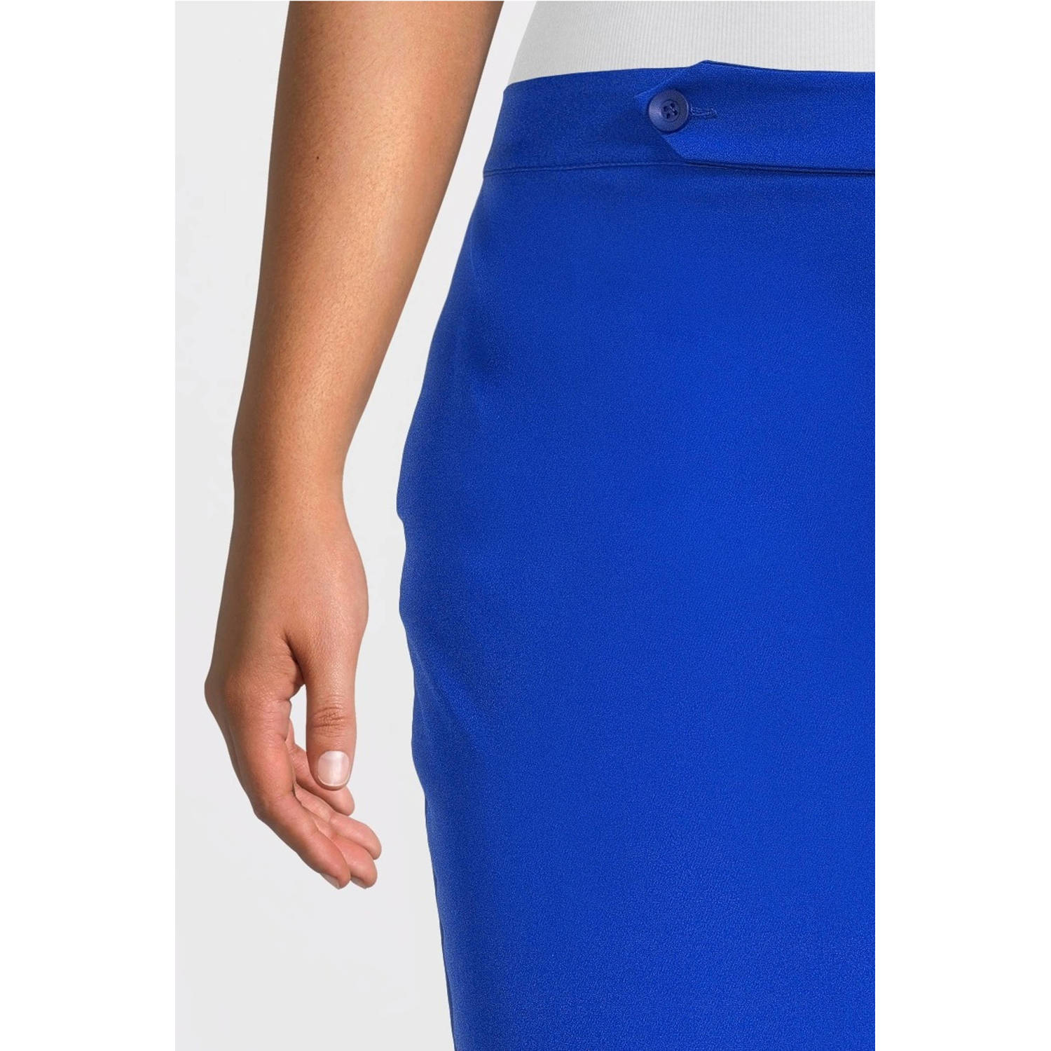 Curviss slim high waist broek blauw