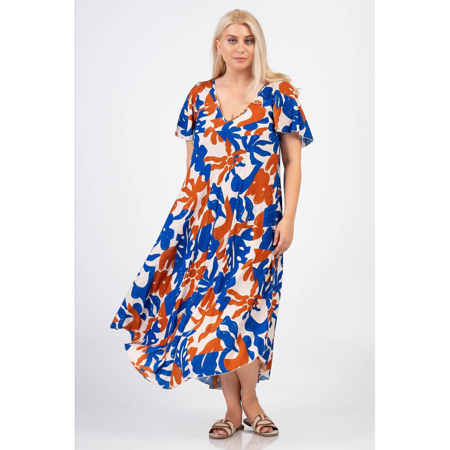 Curviss maxi jurk multi
