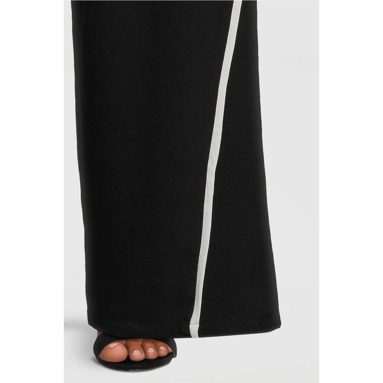 Curviss wide leg high waist broek zwart