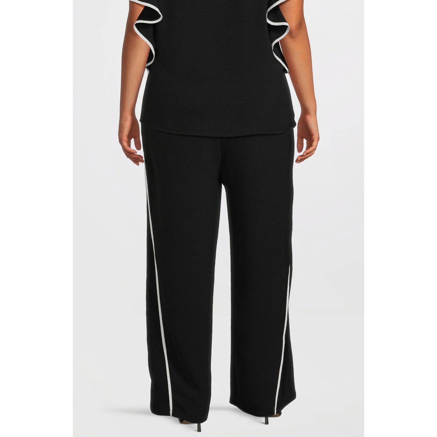 Curviss wide leg high waist broek zwart