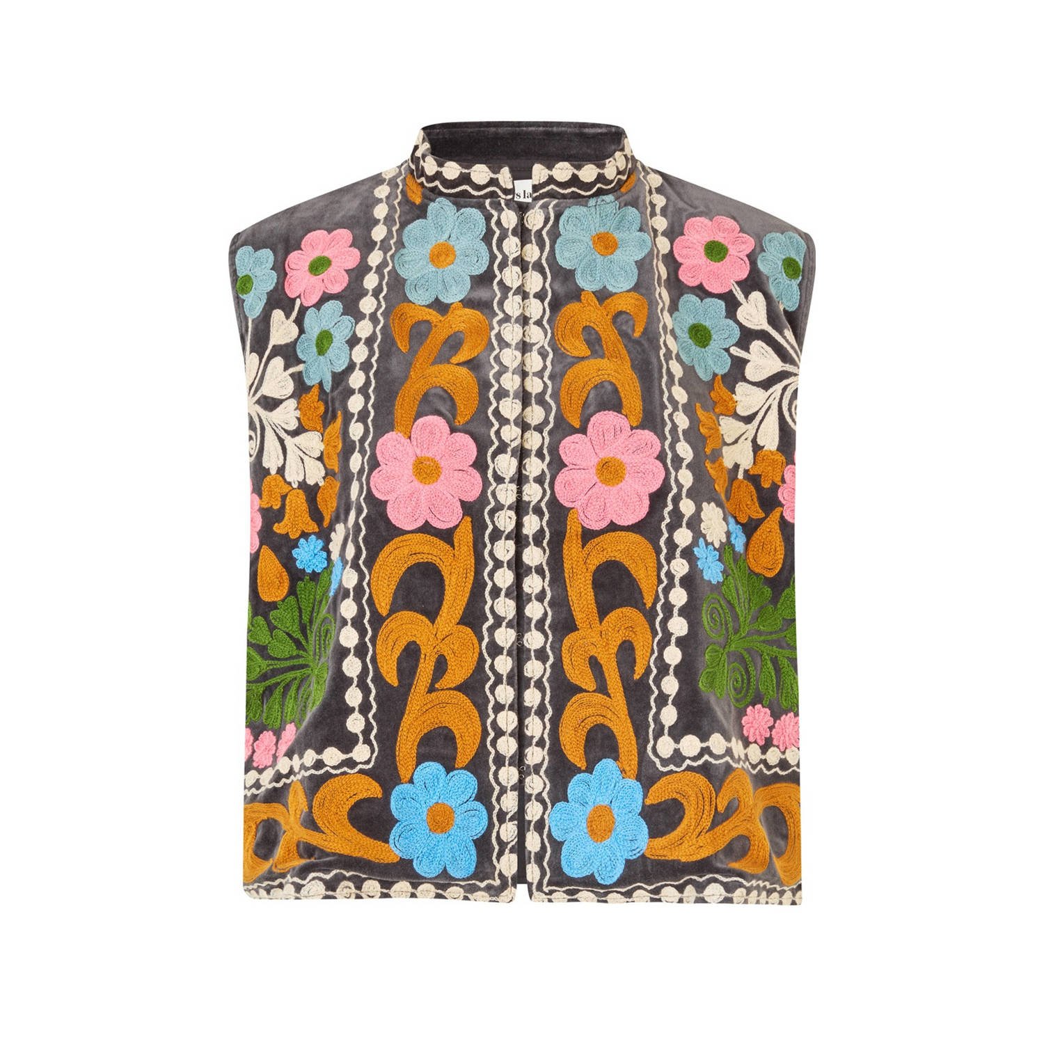 Lollys Laundry Bohemian-geïnspireerde Bloemen Geborduurde Vest Multicolor Dames