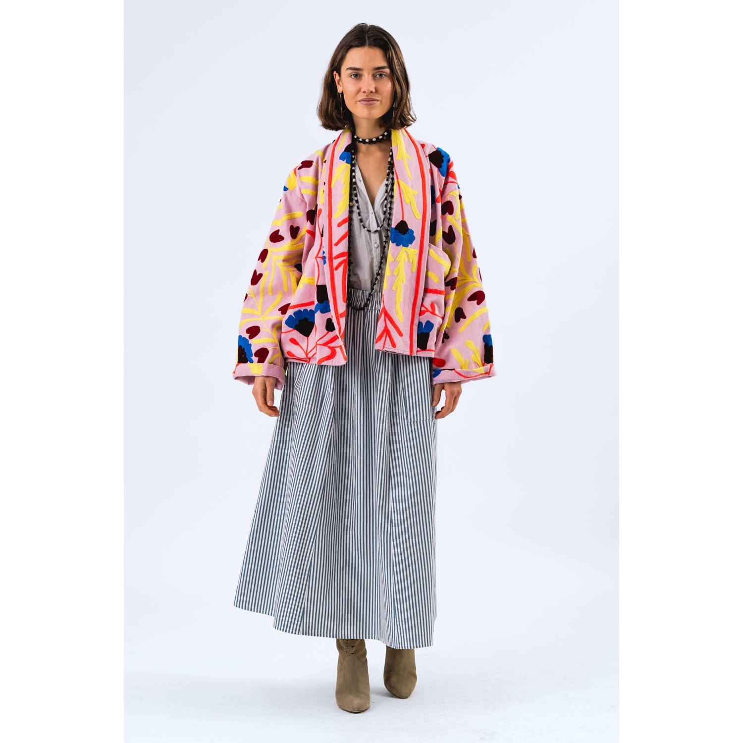 Lollys Laundry Kleurrijke Unieke Jas met Wijde Mouwen Multicolor Dames