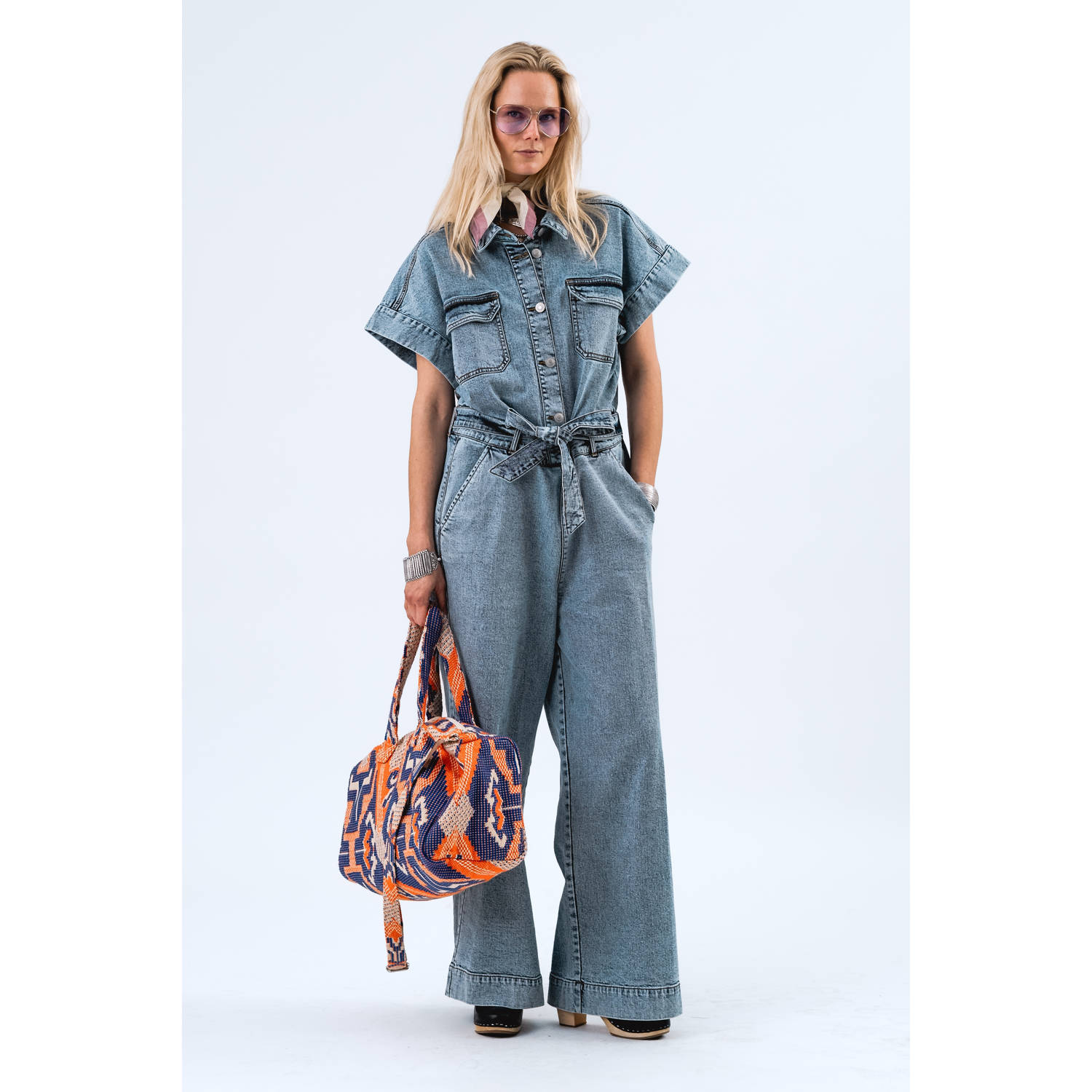 Lollys Laundry Denim Jumpsuit met Moderne Details Blue Dames