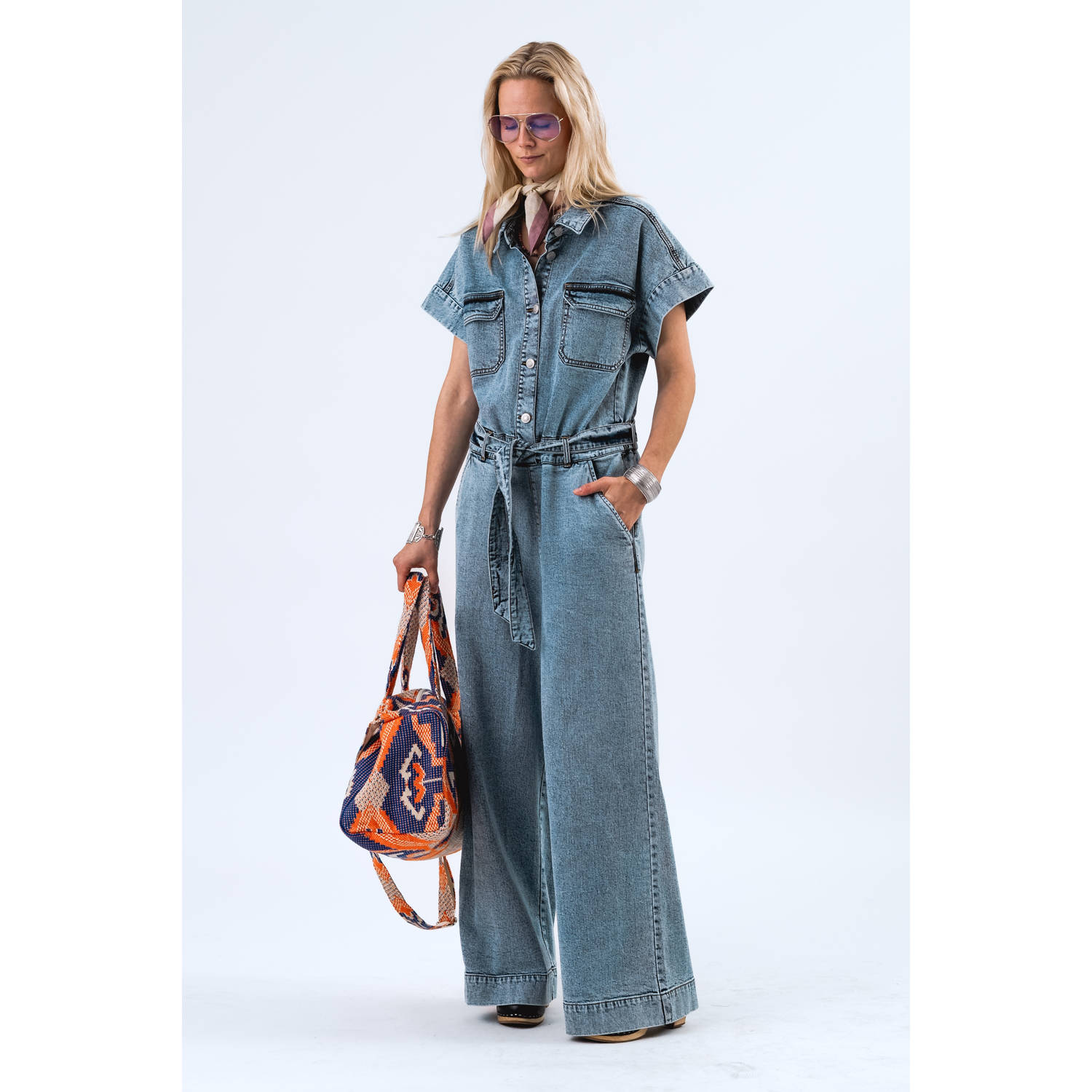 Lollys laundry jumpsuit medium blue denim