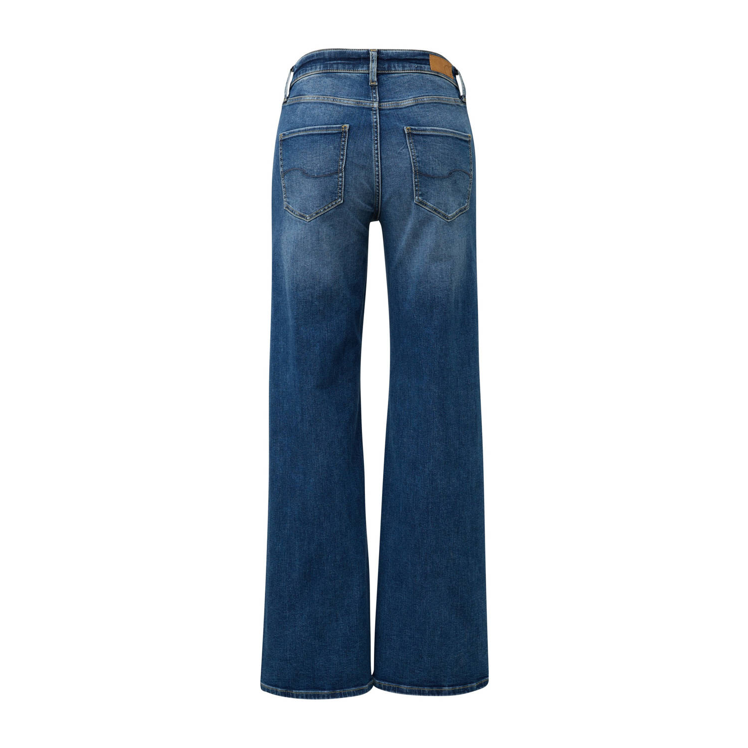 Q S by s.Oliver high waist wide leg jeans dark blue denim