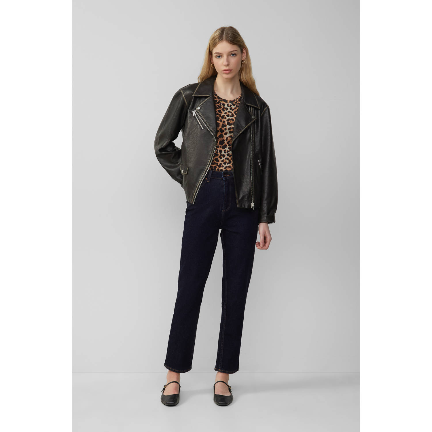 Q S by s.Oliver high waist regular fit jeans dark blue denim