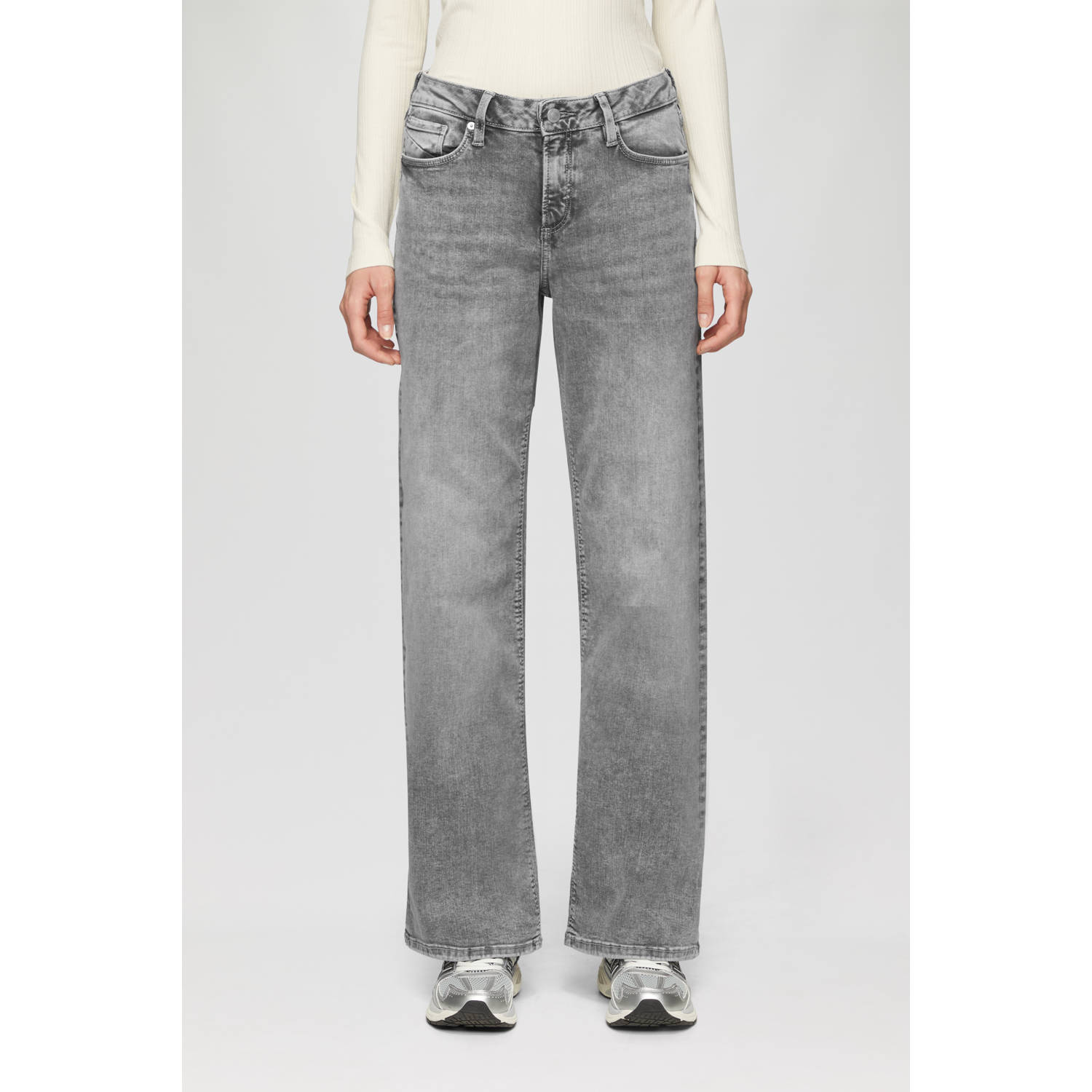 Q S by s.Oliver high waist wide leg jeans grey denim