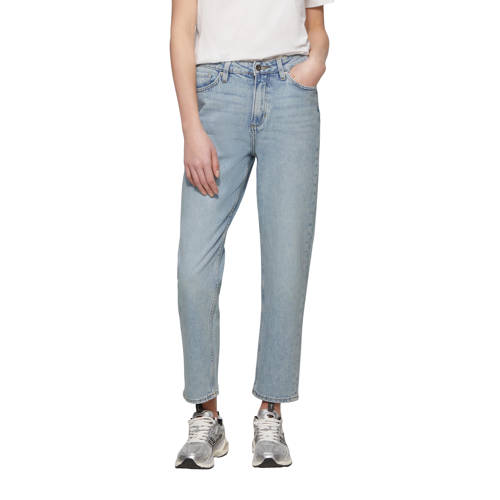 QS cropped slim fit jeans light blue afbeelding
