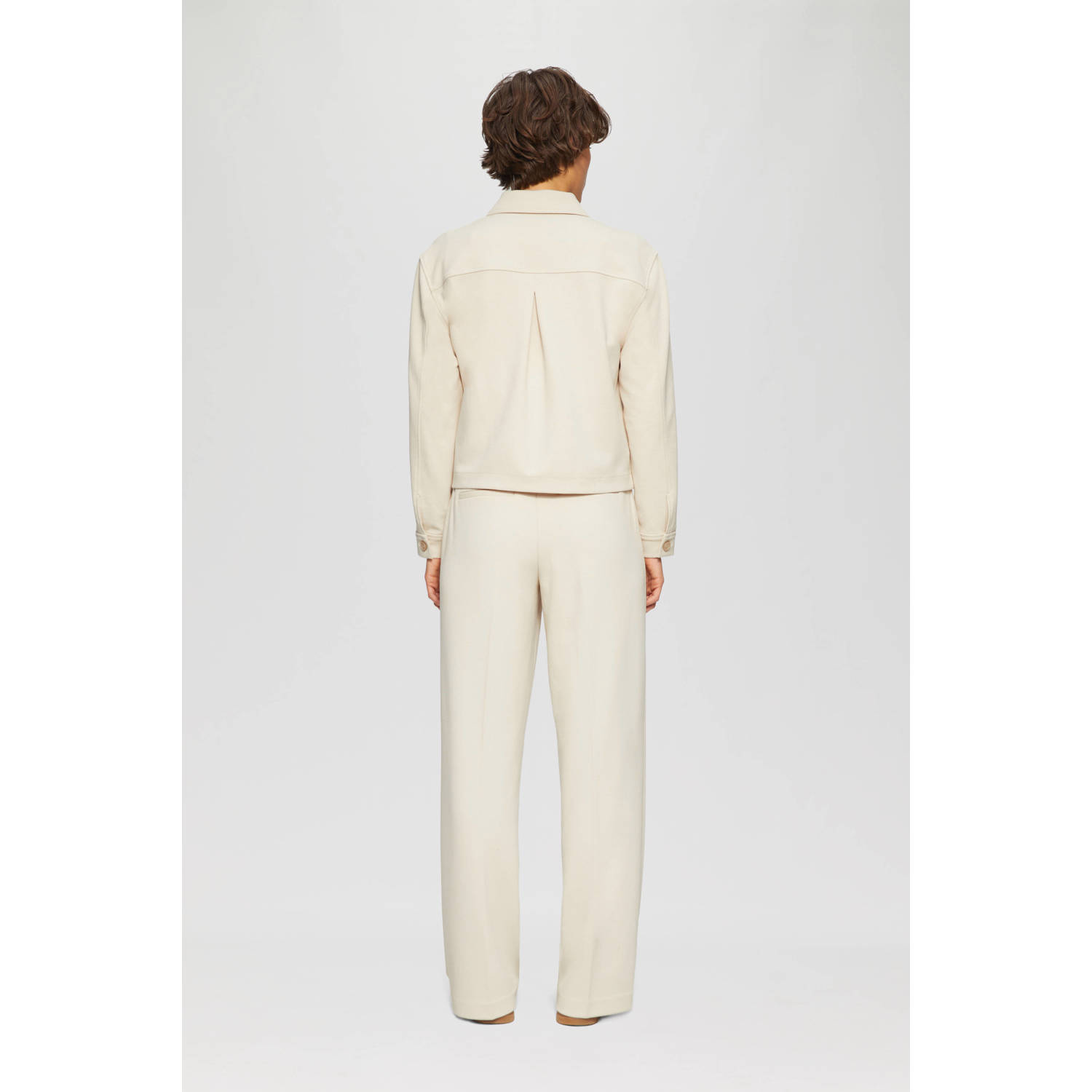 s.Oliver wide leg regular waist broek ecru