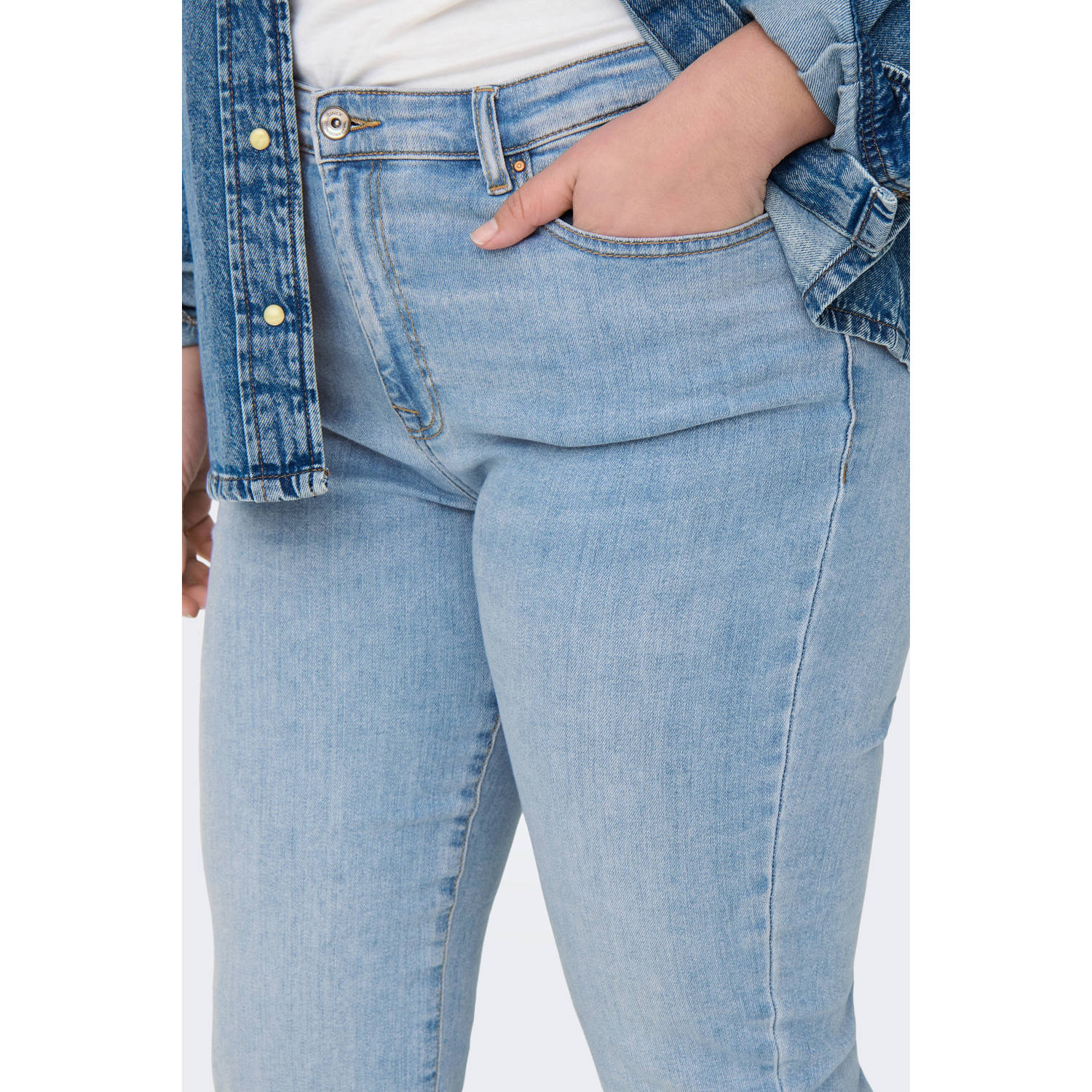 ONLY CARMAKOMA slim fit jeans light blue denim