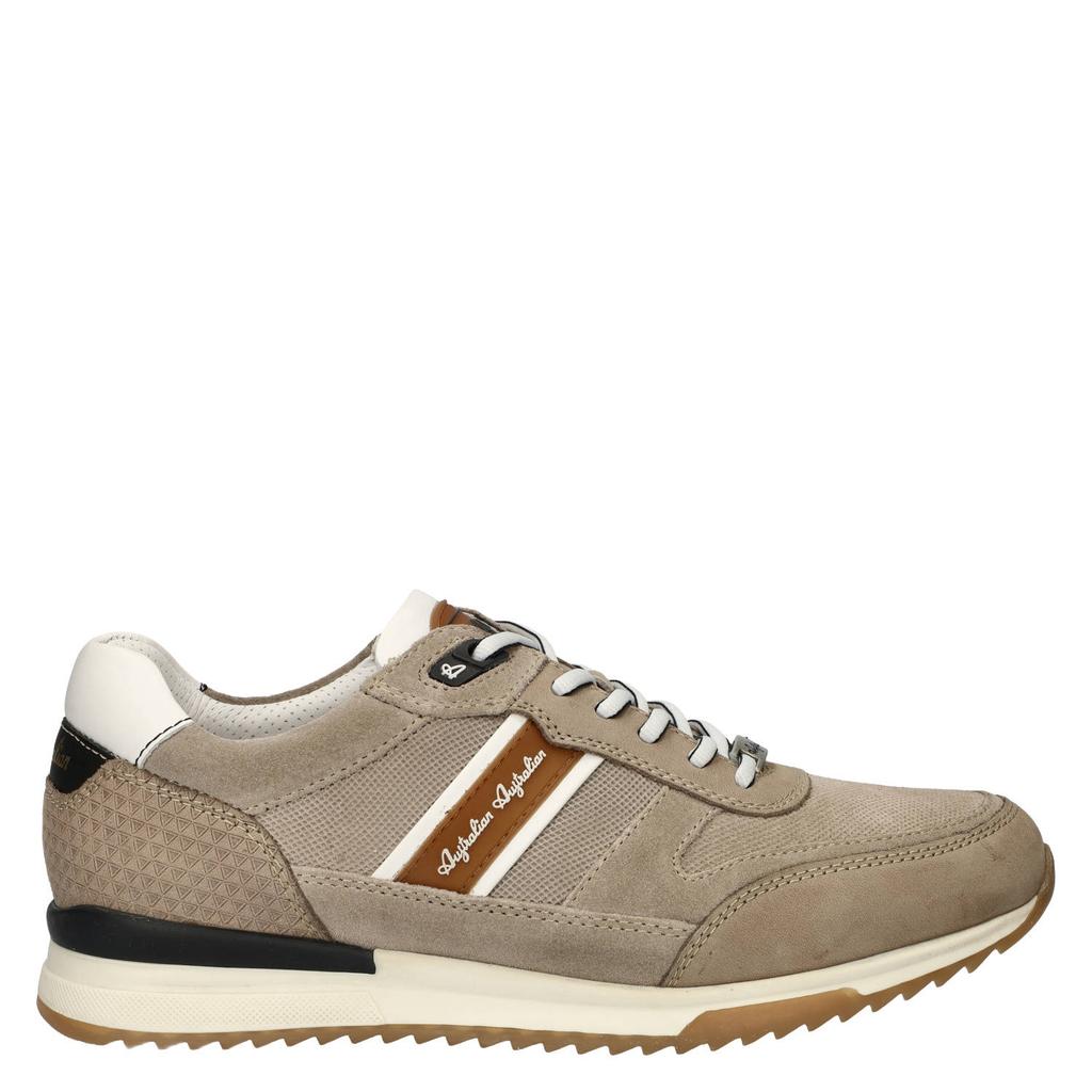 Taupe heren Australian Filmon suède sneakers met veters