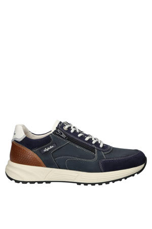 Discover leren sneakers donkerblauw