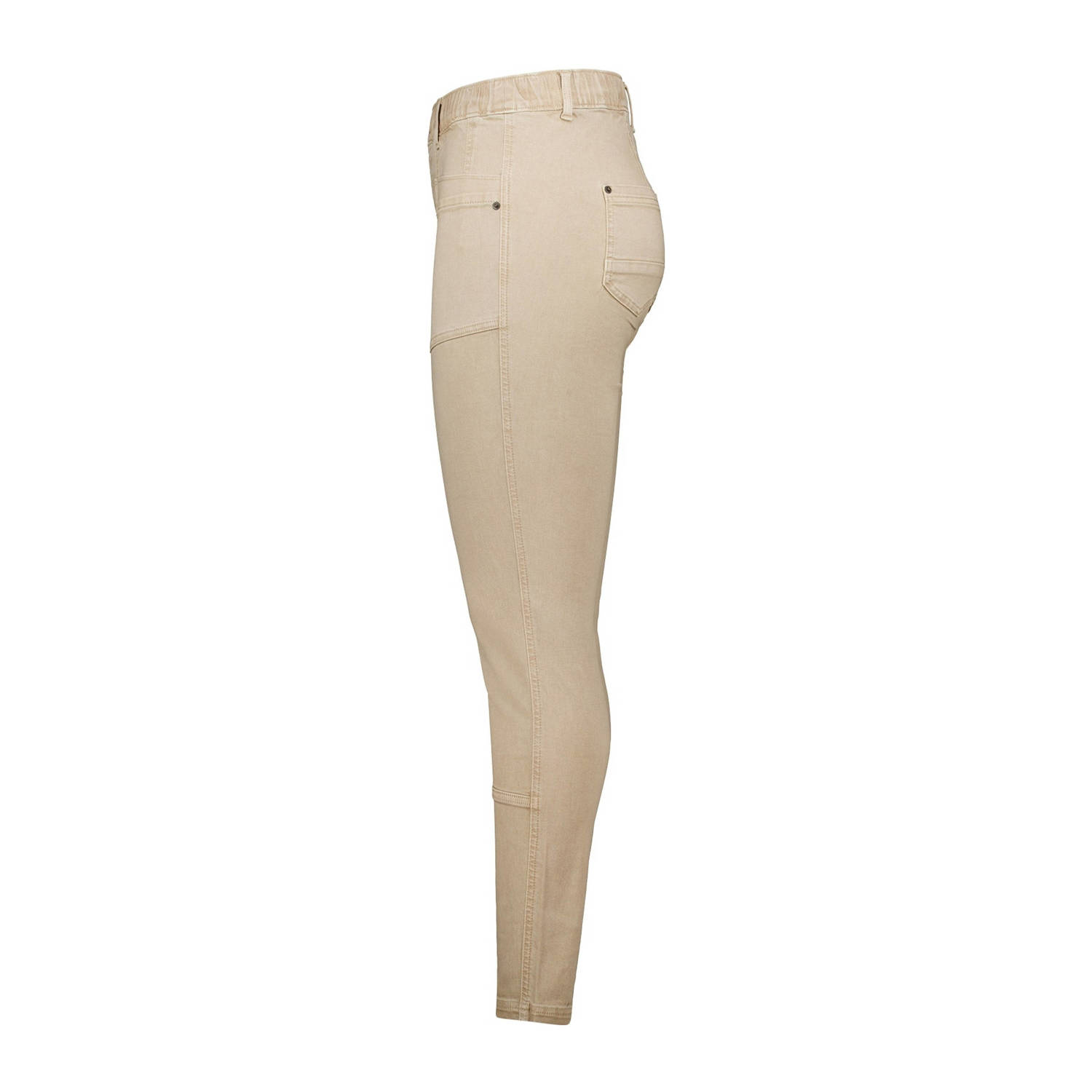 MS Mode slim regular waist tregging zand