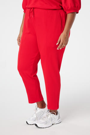 straight regular waist casual broek donkerrood