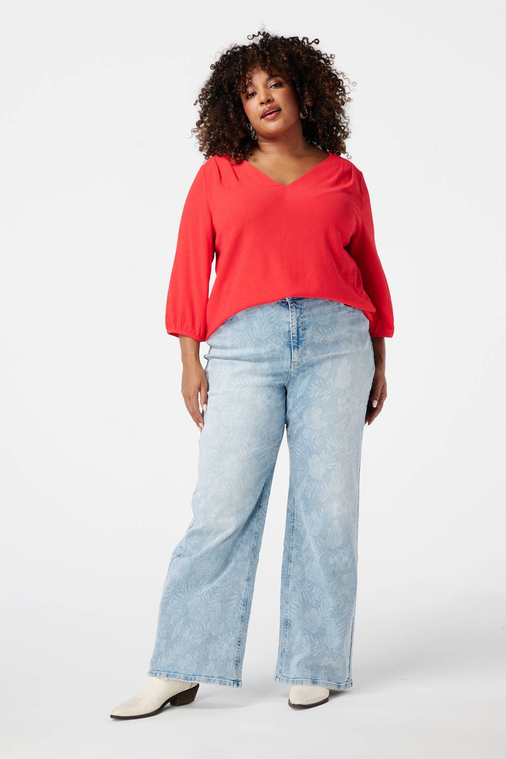 MS Mode Jeans straight leg light blue denim wehkamp