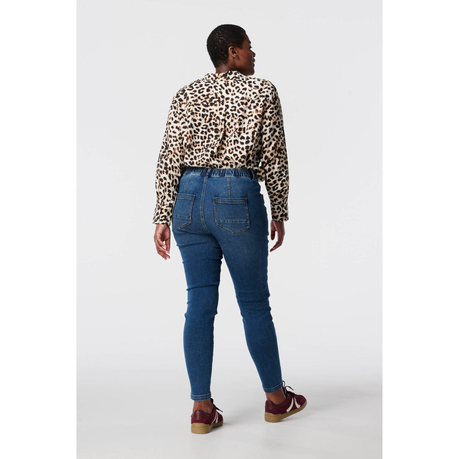 MS Mode slim regular waist tregging dark blue denim