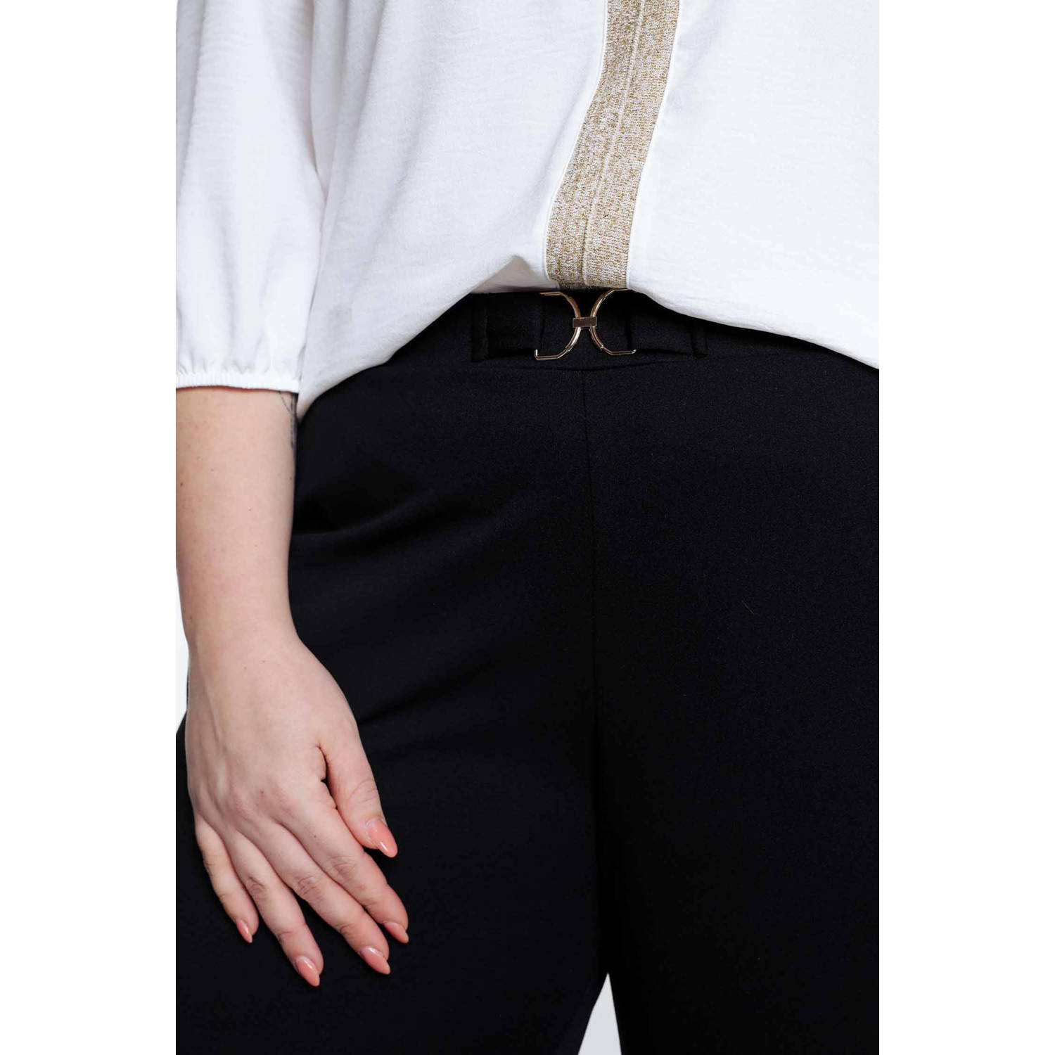 Paprika straight regular waist pantalon zwart