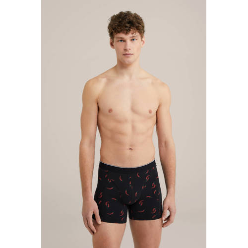 WE Fashion boxershort zwart/rood afbeelding