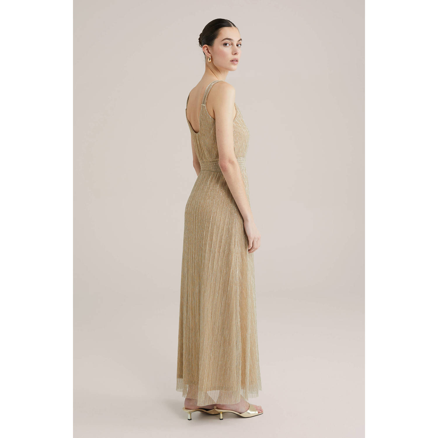 WE Fashion galajurk met lurex goud