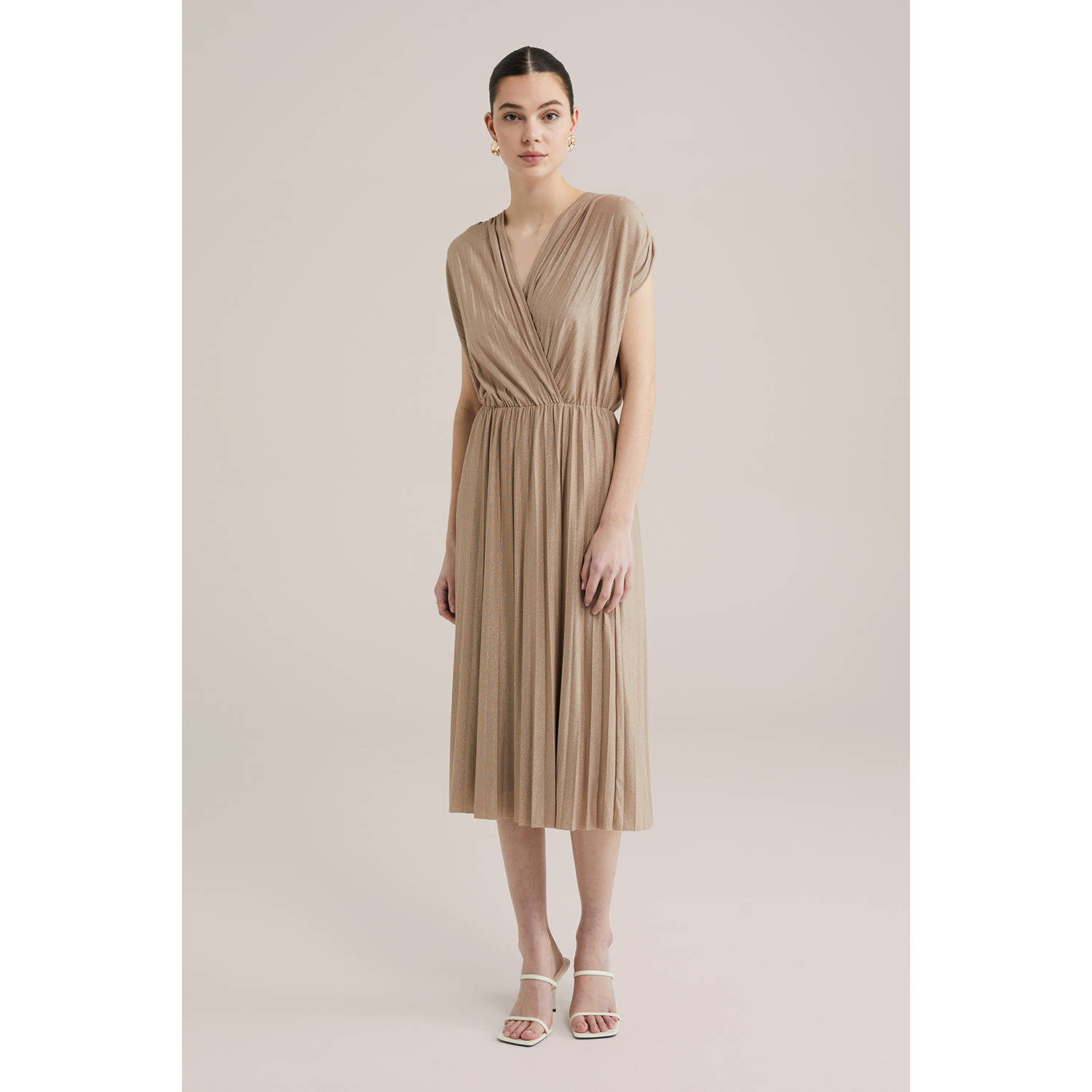 WE Fashion jurk met glitter goud