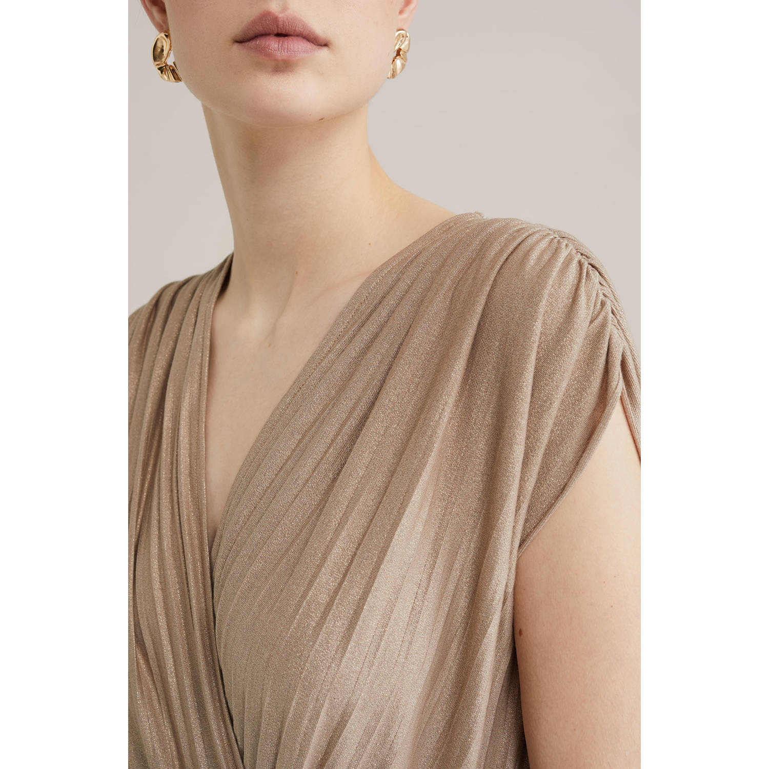 WE Fashion jurk met glitter goud