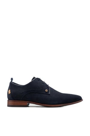 Greg wall suède veterschoenen donkerblauw
