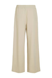 thumbnail: Lichtgrijze dames VILA wide leg high waist casual broek gebreid met elastische tailleband met koord en effen