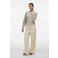 VILA wide leg high waist casual broek lichtgrijs gebreid