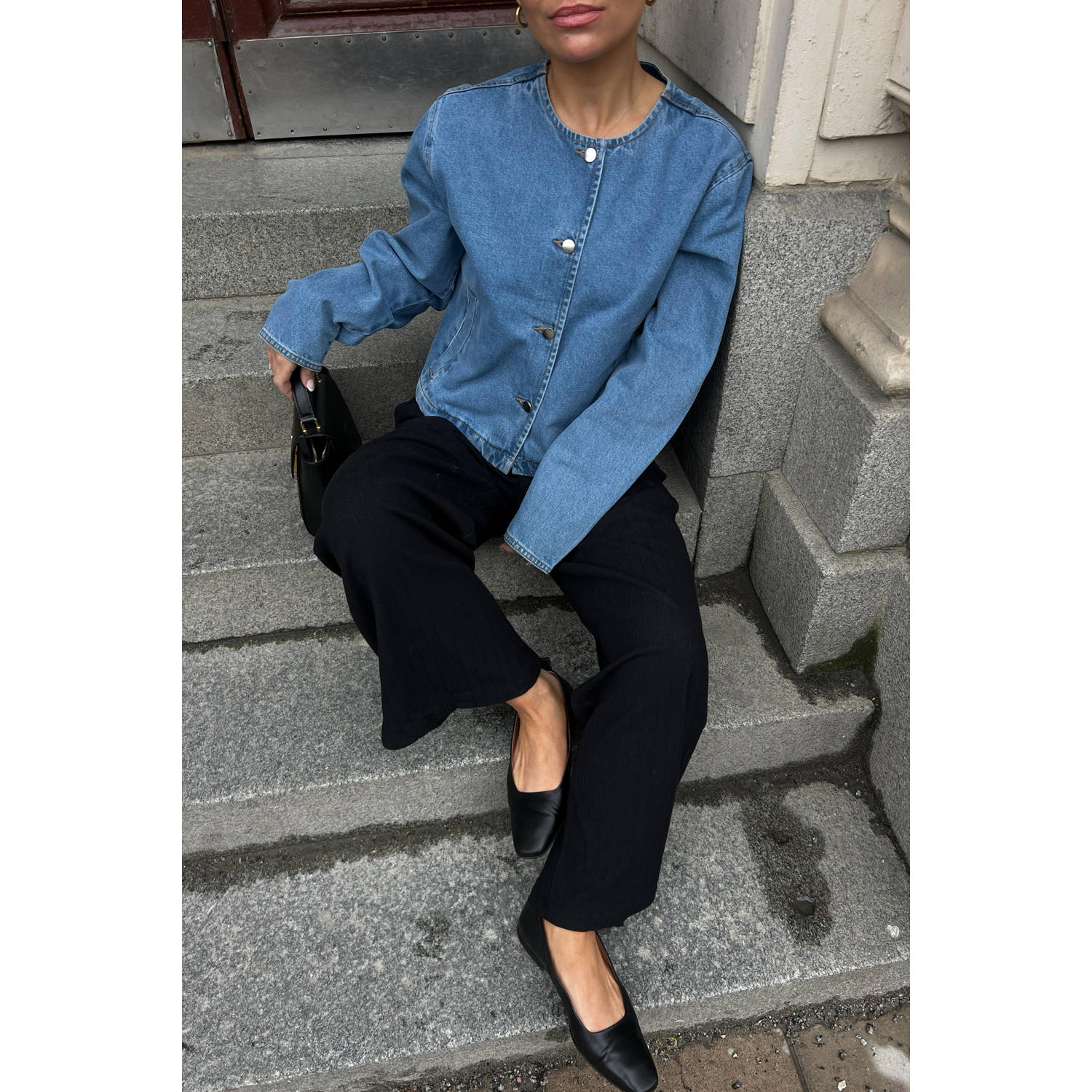 VILA spijkerjas medium blue denim