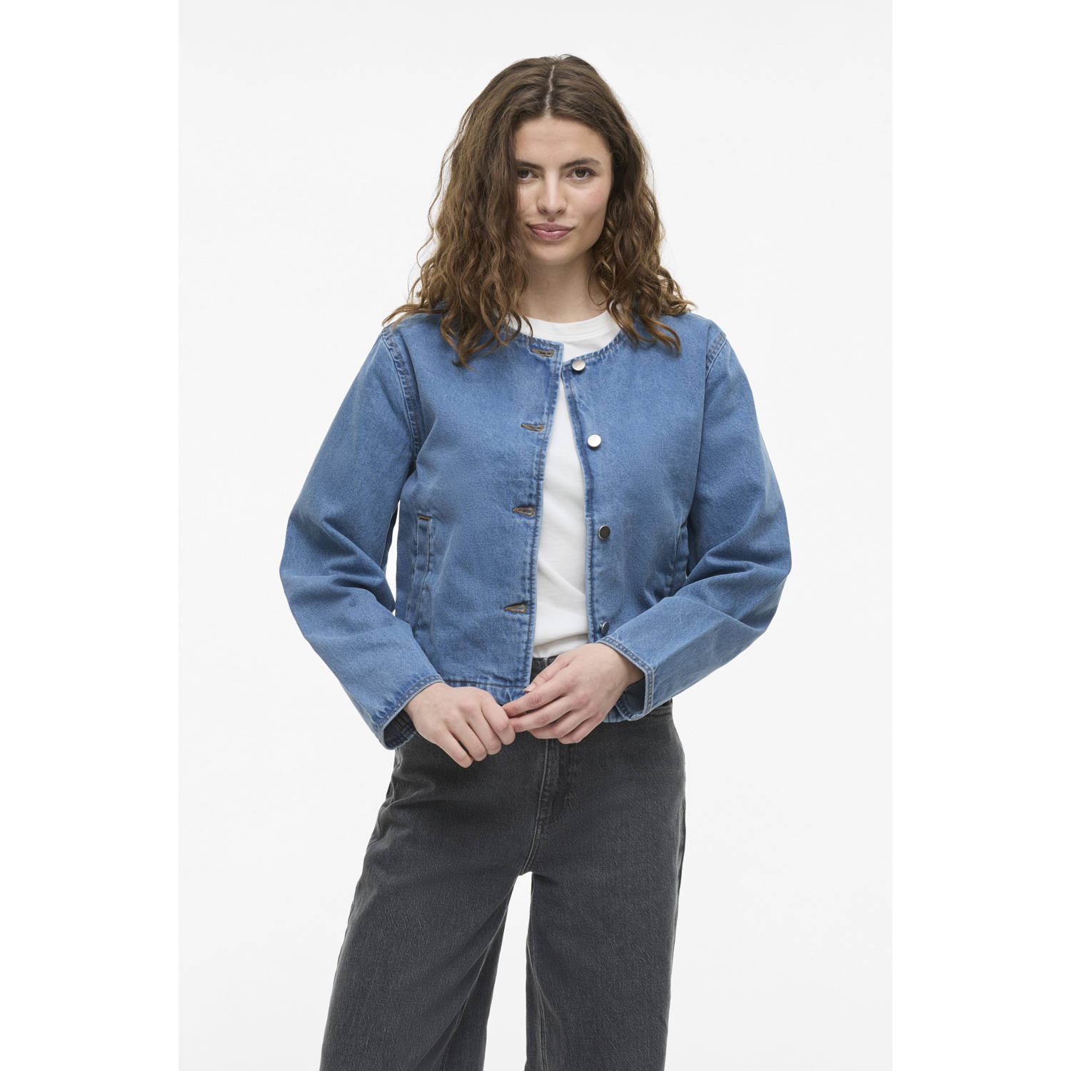 VILA spijkerjas medium blue denim