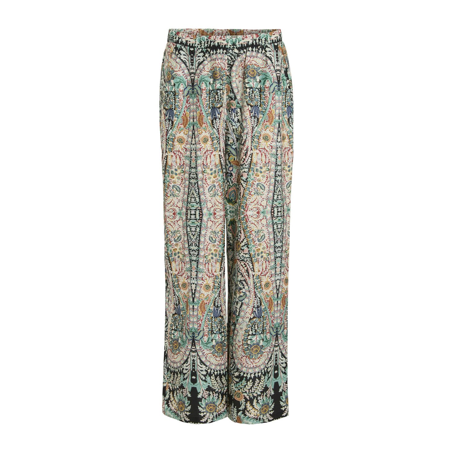 VILA wide leg regular waist broek multi
