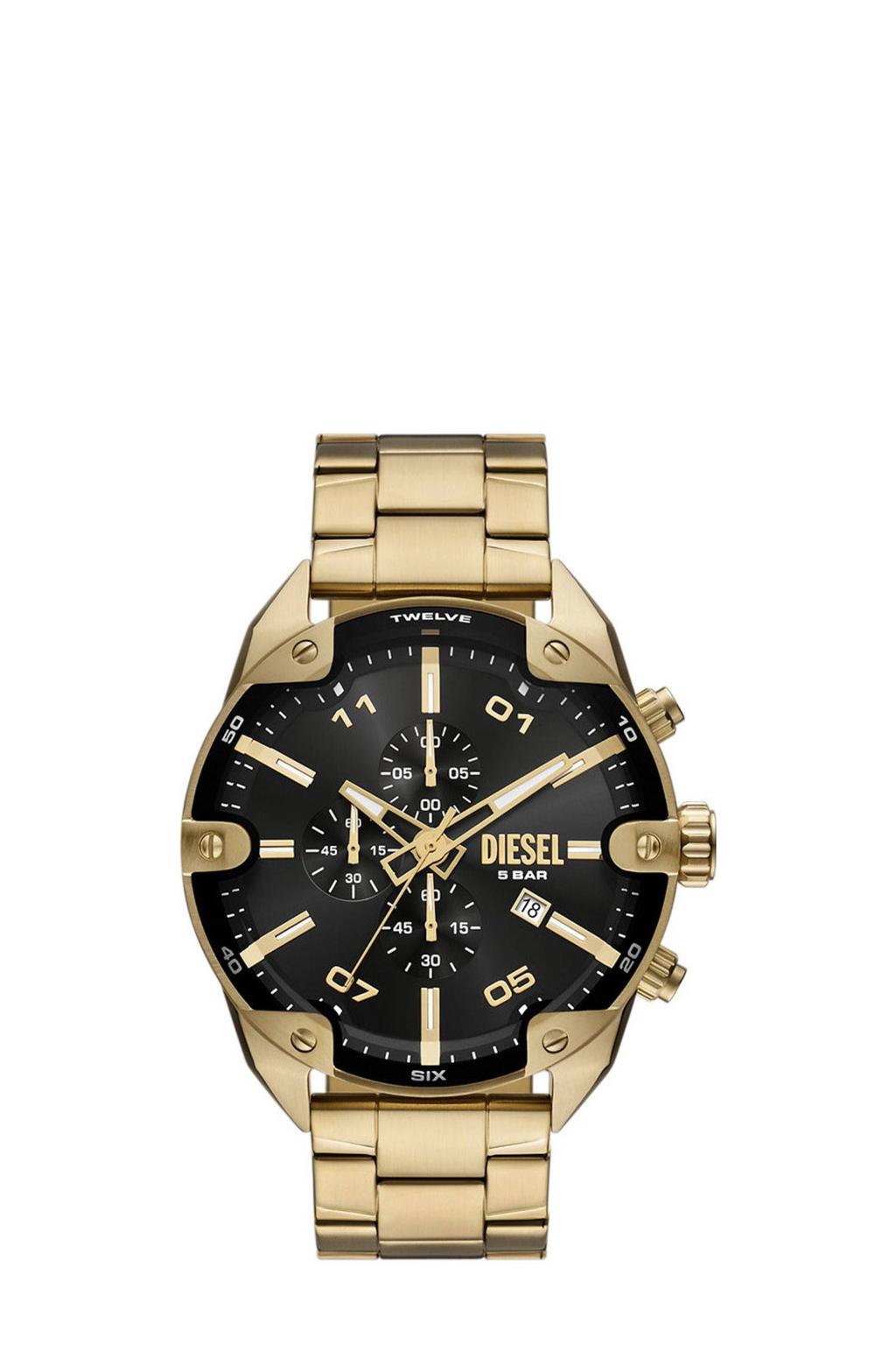 Diesel horloge DZ4678 Spiked goudkleurig