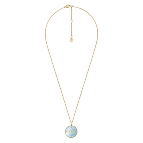 Fossil ketting JF04848710 Vissen sterrenbeeld goudkleurig afbeelding
