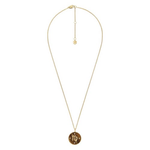Fossil ketting JF04843710 Maagd sterrenbeeld goudkleurig afbeelding