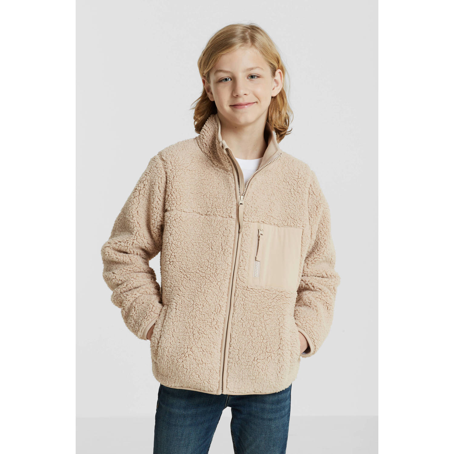 Anytime teddy fleece vest beige