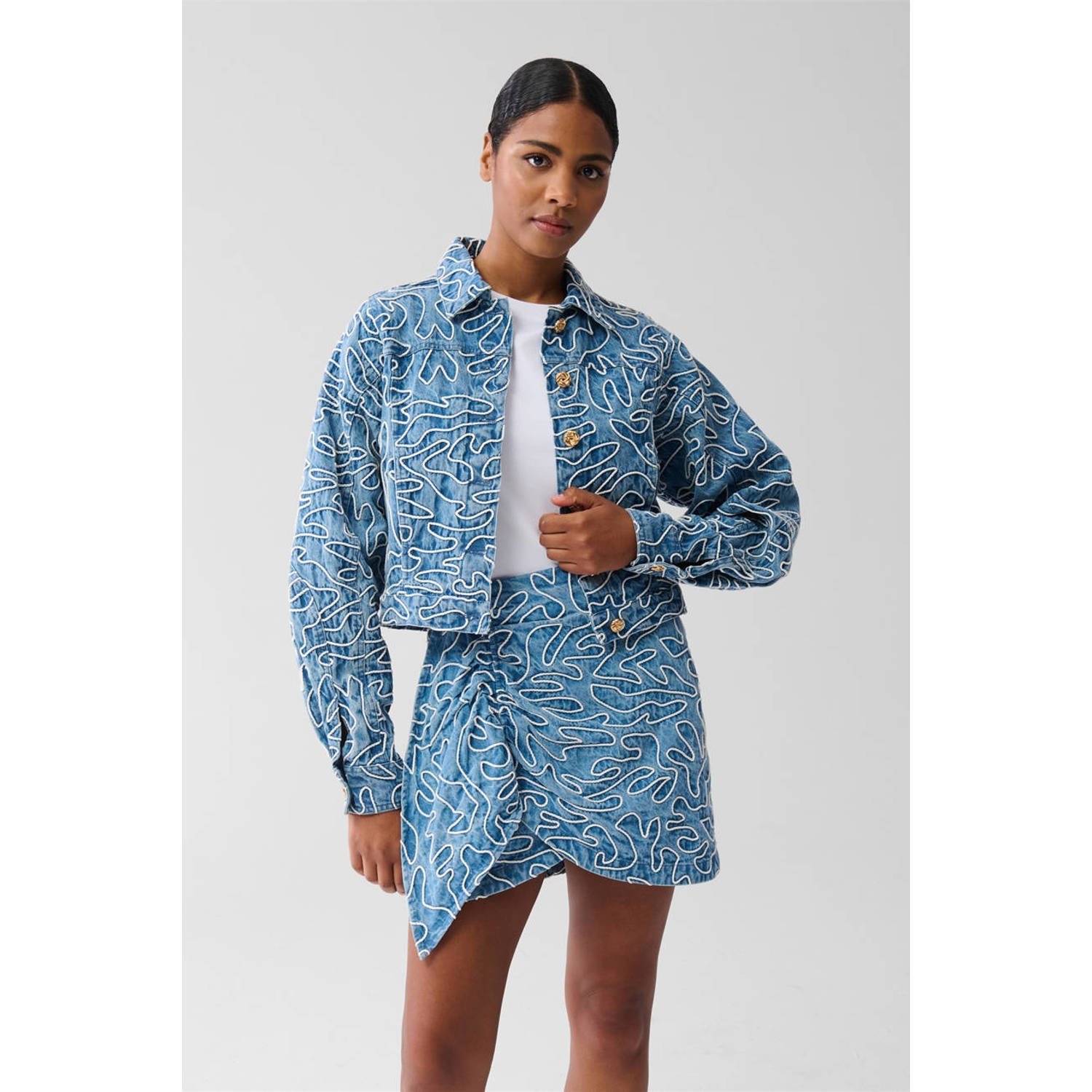 Shoeby spijkerjas medium blue denim