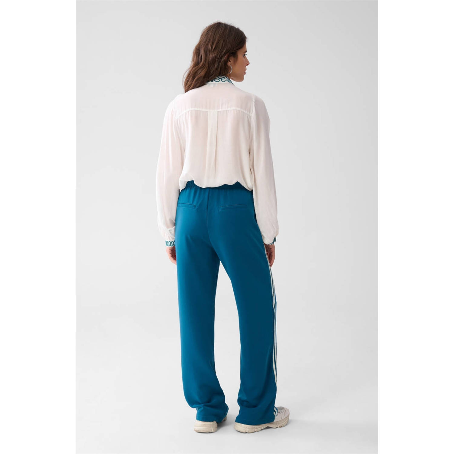 Shoeby wide leg high waist casual broek blauw